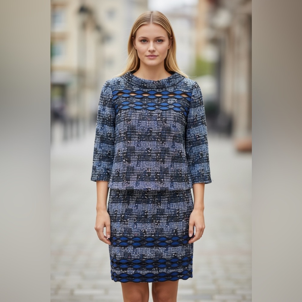 Carlisle Chloe Tweed Sweater 2 Piece Suit Size 10 and 12